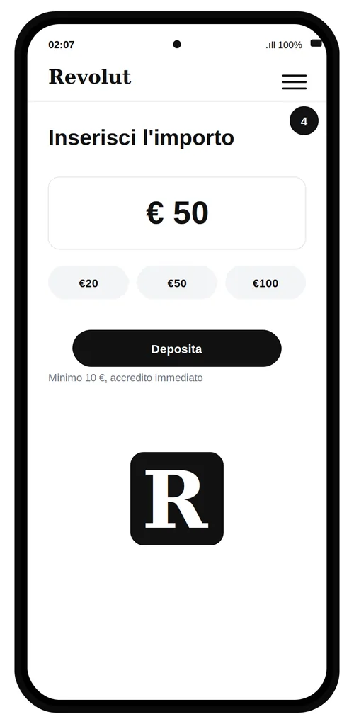 Revolut Inserite l'importo